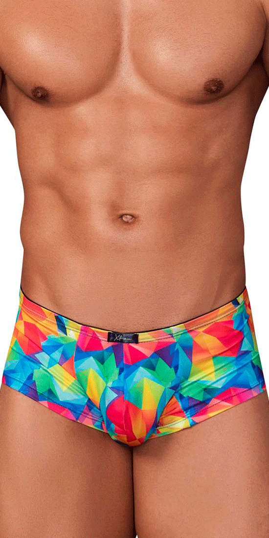 Xtremen 91147 Printed Microfiber Trunks Rainbow Prism –   - Men's Underwear and Swimwear