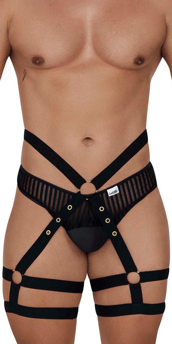 Candyman 99581 Harness-thongs Outfit Black – MensUnderwearStore