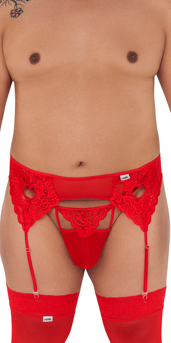 Red Lace G-string for Men, Adjustable, Lined, Comfortable Thong 