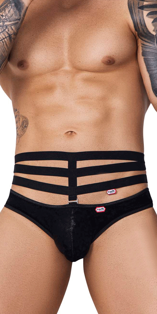 Pikante 1097 Clandestine Velvet Briefs Black