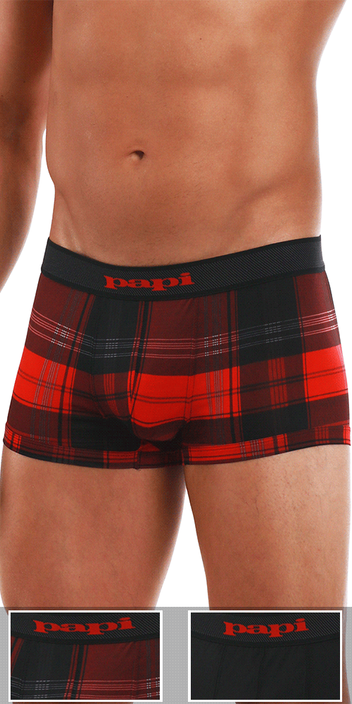 Papi 626182 982 Cool2 2pk Solid print Brazilian Trunks Black red