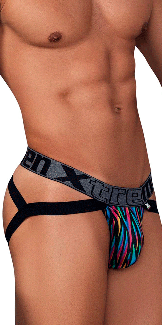 Xtremen 91148 Jockstrap en microfibre imprimé Disco Zebra