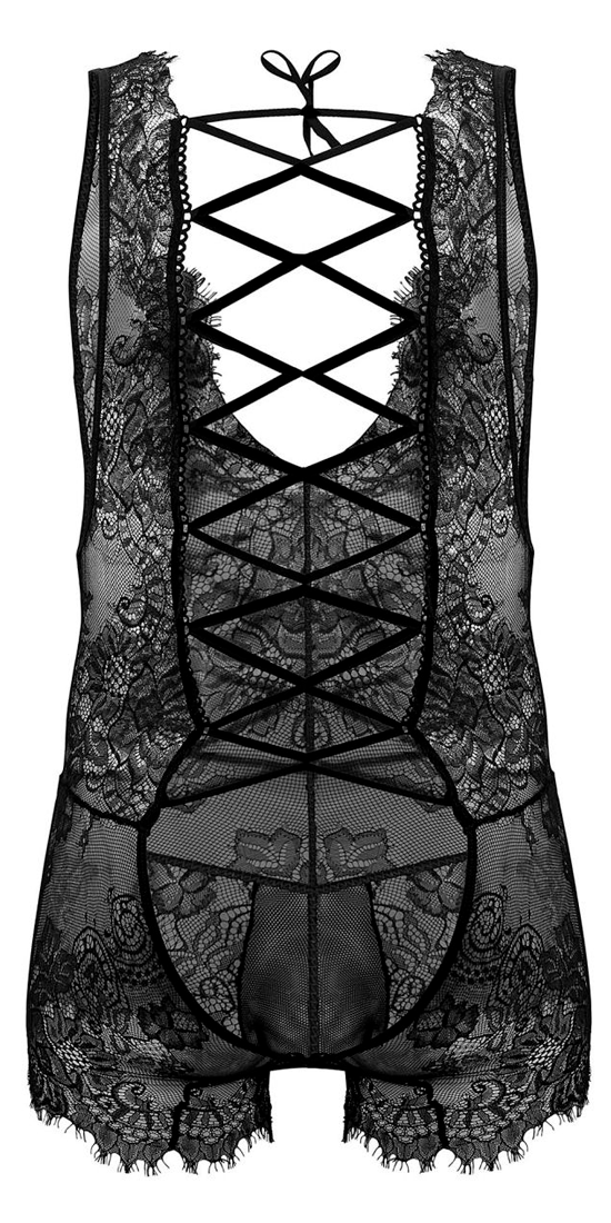 Candyman 99743 Lace Bodysuit Black