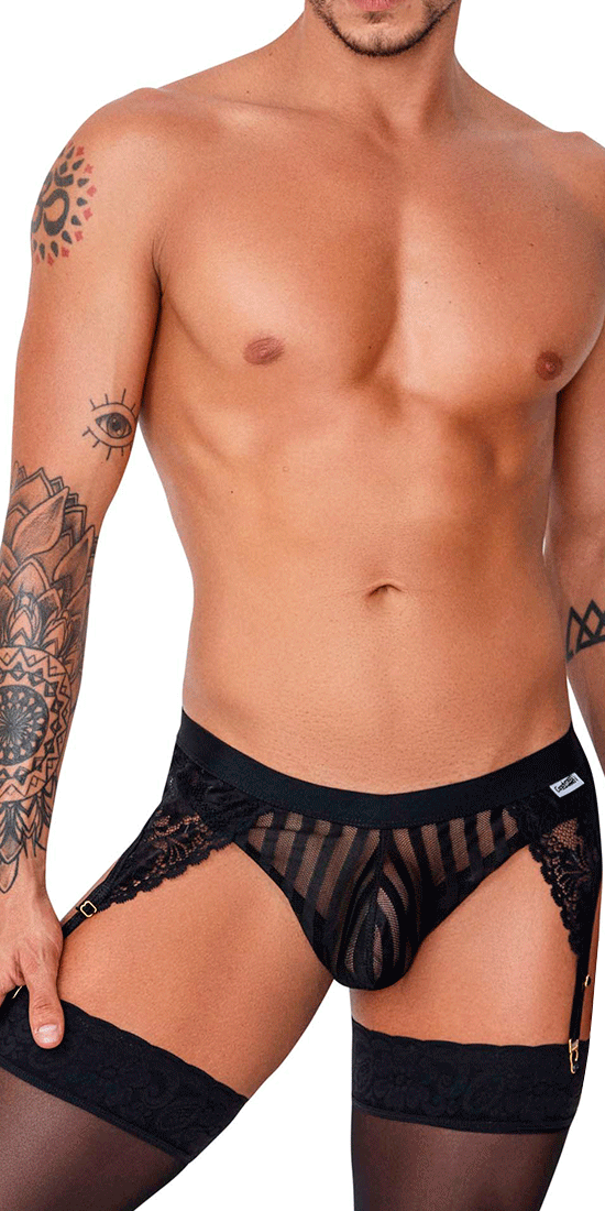 Candyman 99766 Garter Thongs Black