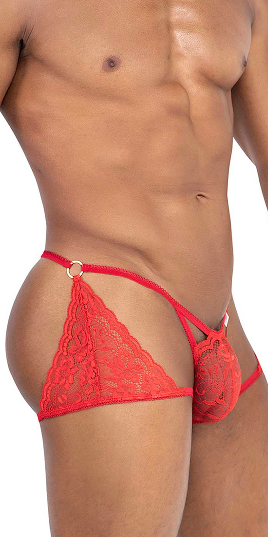 Candyman 99773 Lace Trunks Thongs Red