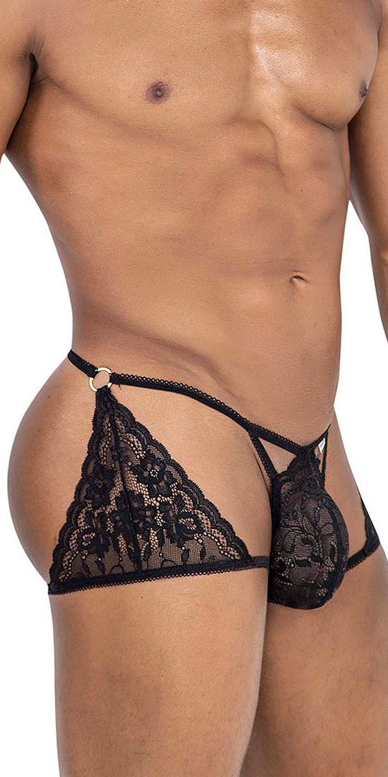 Candyman 99773 Lace Trunks Thongs Black