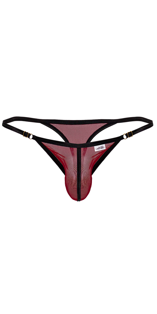 Candyman 99776 Mesh Thongs Burgundy