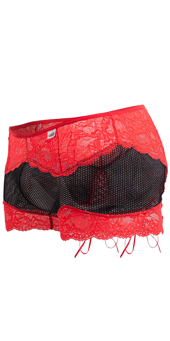 Candyman 99779 Mesh Lace Trunks Black-red