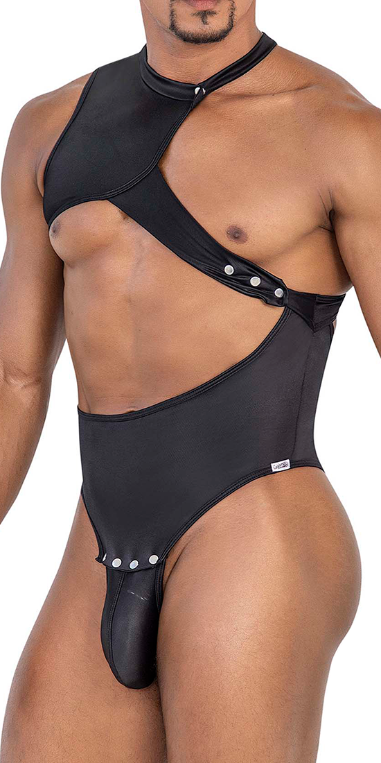 Candyman 99783 One Shoulder Bodysuit Black